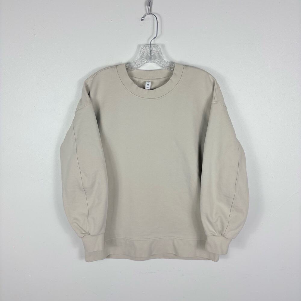 Lululemon Steady State Sweatshirt Women’s 4 Ivory Yoga Casual Comfy Minimalist